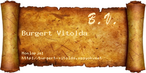 Burgert Vitolda névjegykártya